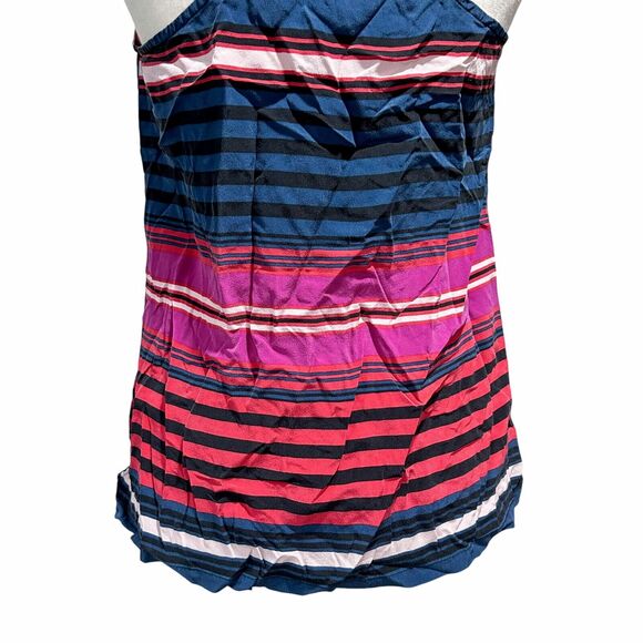 Joie Silk Shirt Size Medium Striped T-Back Boho Preppy Sleeveless Tank Top (6) - Picture 4 of 8
